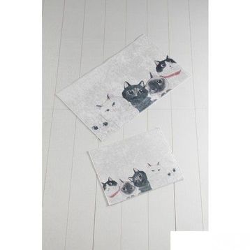 Chilai Home Angry Cats Djt 2'li Set Banyo Halısı