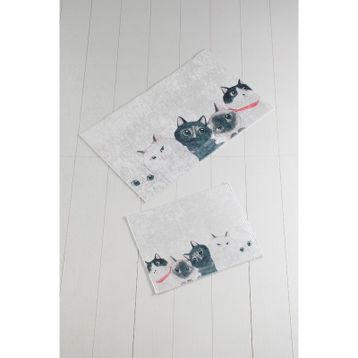 Chilai Home Angry Cats Djt 2'li Set Banyo Halısı