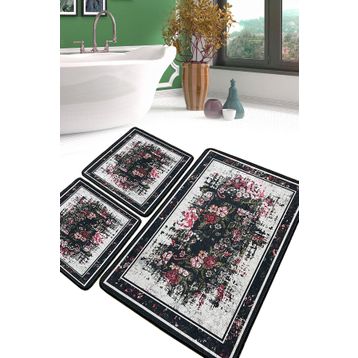 Chilai Home Arrosa Djt 3'lü Set Yıkanabilir Kaymaz Taban Banyo Halısı