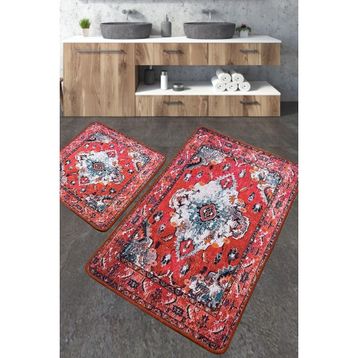 Chilai Home Authentic Djt 2'li Yıkanabilir Kaymaz Taban Banyo Halısı