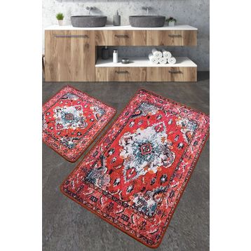 Chilai Home Authentic Djt 2'li Yıkanabilir Kaymaz Taban Banyo Halısı