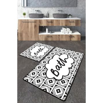 Chilai Home Balneo Djt 2'li Set Banyo Paspası Kaymaz Tabanlı Banyo Halısı Klozet Takımı