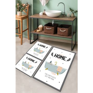 Chilai Home Bathtub Djt 3'lü Set Banyo Halısı