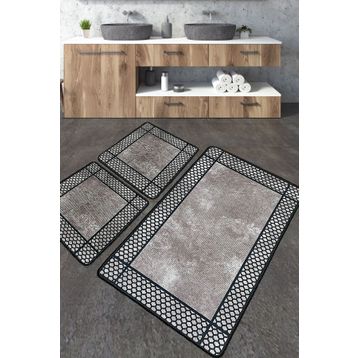 Chilai Home Beja Djt 3'lü Set Yıkanabilir Kaymaz Taban Banyo Halısı