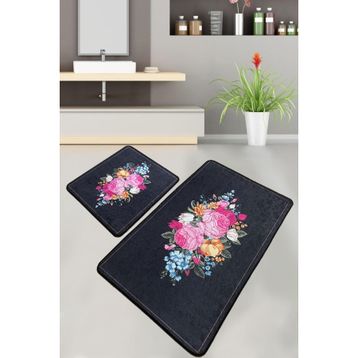 Chilai Home Blomst Djt 2'li Set Yıkanabilir Kaymaz Taban Banyo Halısı