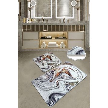 Chilai Home Blur 2'li Set Paspas Yıkanabilir Kaymaz Taban Klozet Takımı