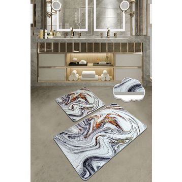 Chilai Home Blur 2'li Set Paspas Yıkanabilir Kaymaz Taban Klozet Takımı