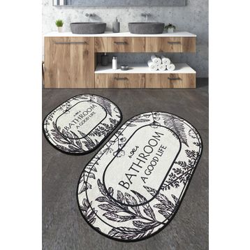 Chilai Home Buena Djt 2'li Set Yıkanabilir Kaymaz Taban Banyo Halısı