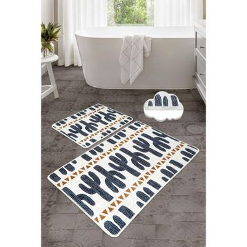 Chilai Home Cactus Time Djt 2'li Set Kaymaz Tabanlı Banyo Halısı