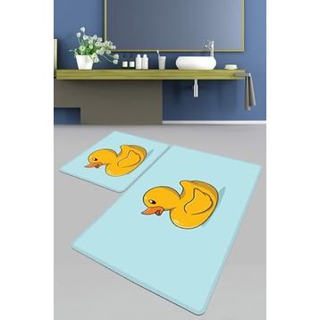 Chilai Home Canard Djt 2'li Set Banyo Paspası Kaymaz Tabanlı Banyo Halısı Klozet Takımı