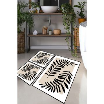 Chilai Home Casting Leaf Djt 3'lü Set Banyo Halısı