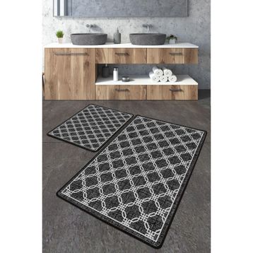 Chilai Home Chain Djt 2'li Set Banyo Paspası Kaymaz Tabanlı Banyo Halısı Klozet Takımı