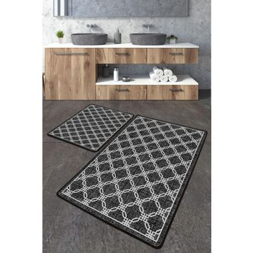 Chilai Home Chain Djt 2'li Set Banyo Paspası Kaymaz Tabanlı Banyo Halısı Klozet Takımı
