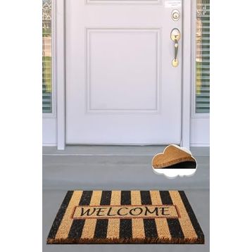 Chilai Home Coco Retta Black Doğal Koko Kıl Kapı Önü Paspası