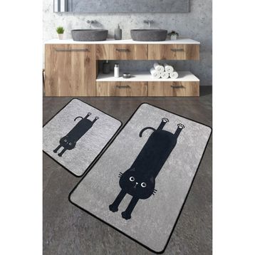 Chilai Home Comfort Gri Djt 2'li Set Yıkanabilir Kaymaz Taban Banyo Halısı