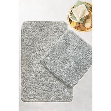 Chilai Home Cotton Basic Gri 2'li Set Banyo Halısı