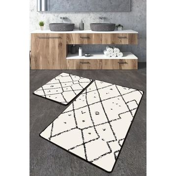 Chilai Home Dalmata Djt 2'li Set Banyo Paspası Kaymaz Tabanlı Banyo Halısı Klozet Takımı