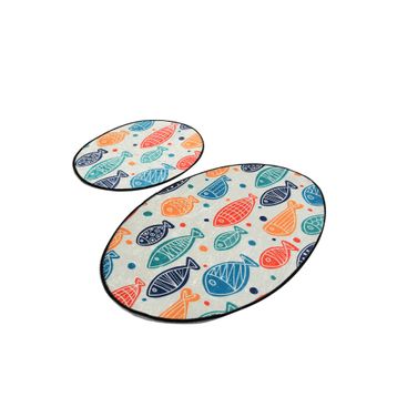 Chilai Home Fish Colourful Djt 2 Li Set Banyo Halısı