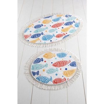 Chilai Home Fish Colourful Djt 2 Li Set Banyo Halısı