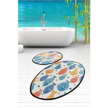 Chilai Home Fish Colourful Djt 2 Li Set Banyo Halısı