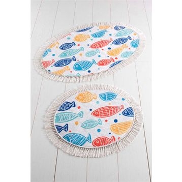 Chilai Home Fish Colourful Djt 2 Li Set Banyo Halısı
