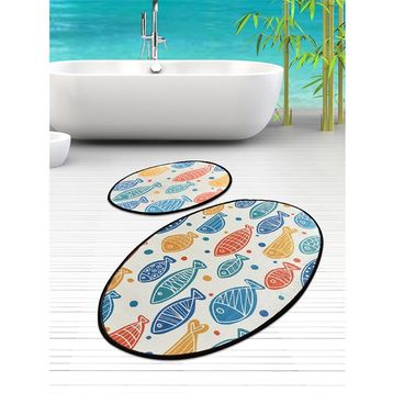 Chilai Home Fish Colourful Djt 2 Li Set Banyo Halısı