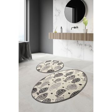 Chilai Home Fish Whıte Djt 2 Li Set Banyo Halısı