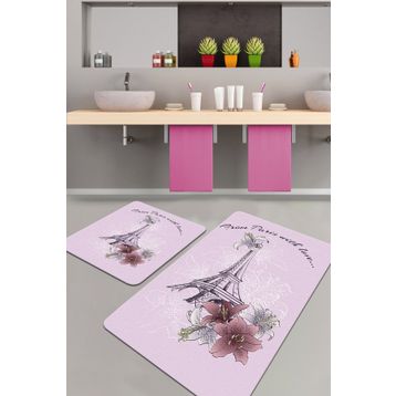 Chilai Home From Paris 2'li Set Djt Kaymaz Tabanlı Banyo Halısı Klozet Takımı
