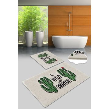 Chilai Home Gentle Djt 2'li Set Banyo Paspası Kaymaz Tabanlı Banyo Halısı Klozet Takımı