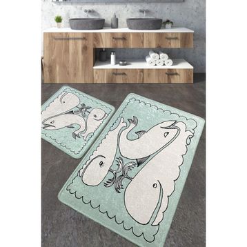 Chilai Home Helsinki Djt 2'li Set Yıkanabilir Kaymaz Taban Banyo Halısı