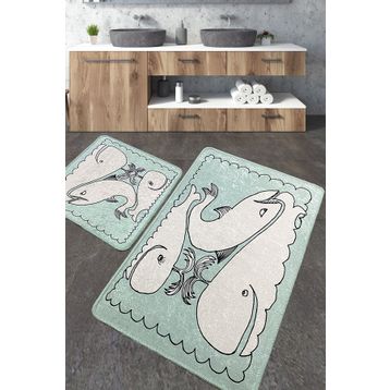 Chilai Home Helsinki Djt 2'li Set Yıkanabilir Kaymaz Taban Banyo Halısı