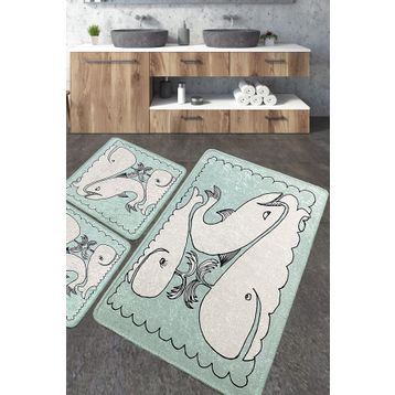 Chilai Home Helsinki Djt 3'lü Set Yıkanabilir Kaymaz Taban Banyo Halısı