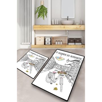 Chilai Home It Sounds So Romantic Djt 2'li Set Banyo Halısı