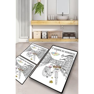 Chilai Home It Sounds So Romantic Djt 3'lü Set Banyo Halısı
