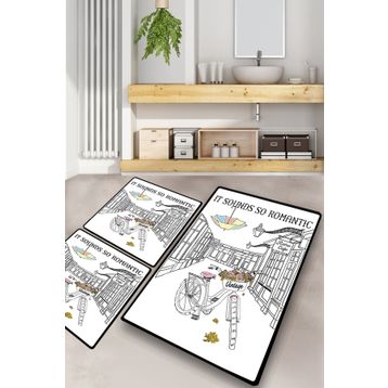 Chilai Home It Sounds So Romantic Djt 3'lü Set Banyo Halısı
