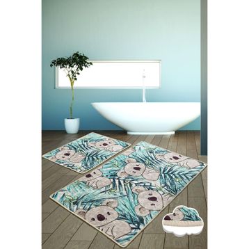 Chilai Home Koala Yeşil Djt 2'li Set Kaymaz Tabanlı Banyo Halısı