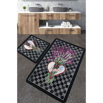 Chilai Home Levan Djt 2'li Set Yıkanabilir Kaymaz Taban Banyo Halısı