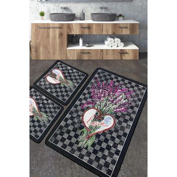 Chilai Home Levan Djt 3'lü Set Paspas Yıkanabilir Kaymaz Taban Banyo Halısı