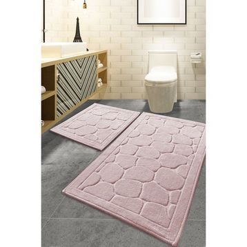 Chilai Home Lino Pudra Cotton 2'li 60x100 cm 50x60 cm Banyo Paspas Seti