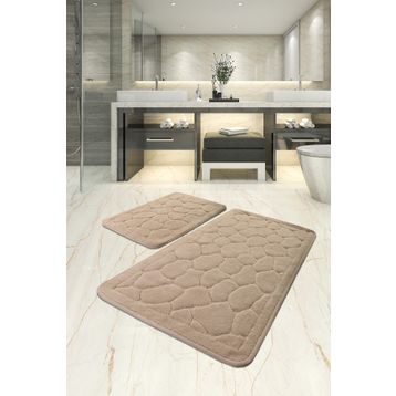Chilai Home Lino Taş Cotton 2 Li Set Banyo Halısı