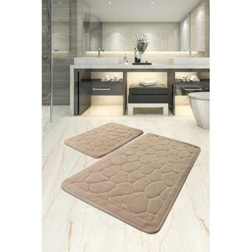 Chilai Home Lino Taş Cotton 2 Li Set Banyo Halısı