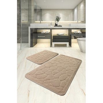 Chilai Home Lino Taş Cotton 2 Li Set Banyo Halısı