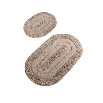 Chilai Home Macoroni Bej 2 Li Set Banyo Halısı