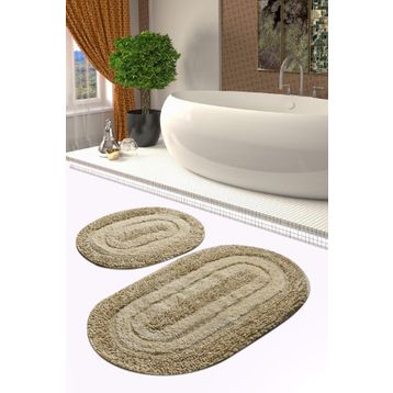 Chilai Home Macoroni Bej 2 Li Set Banyo Halısı