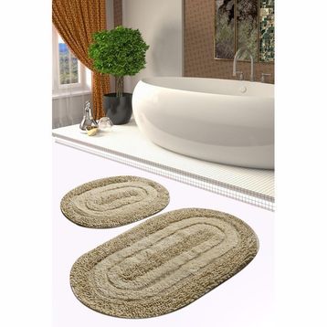 Chilai Home Macoroni Bej 2 Li Set Banyo Halısı