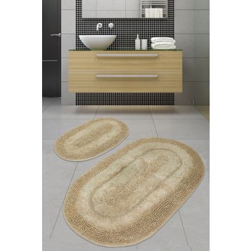 Chilai Home Macoroni Bej 2 Li Set Banyo Halısı