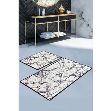 Chilai Home Marble Beyaz Djt 2'li Set Banyo Halısı
