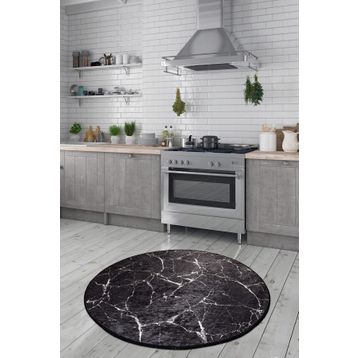 Chilai Home Marble Dekoratif Djt Çap Dekoratif Marka Yıkanabilir Kaymaz Taban 140x140 cm Halı