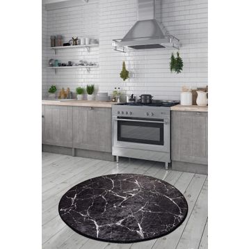 Chilai Home Marble Dekoratif Djt Çap Dekoratif Marka Yıkanabilir Kaymaz Taban 140x140 cm Halı