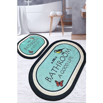 Chilai Home Molla Djt 2'li Set Paspas Yıkanabilir Kaymaz Taban Banyo Halısı
